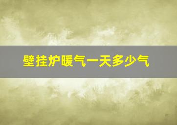 壁挂炉暖气一天多少气