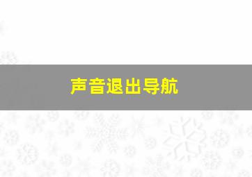 声音退出导航