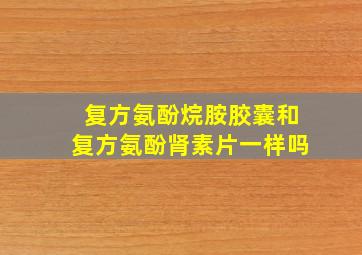 复方氨酚烷胺胶囊和复方氨酚肾素片一样吗