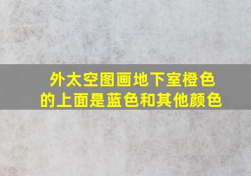 外太空图画地下室橙色的上面是蓝色和其他颜色