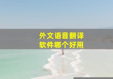 外文语音翻译软件哪个好用