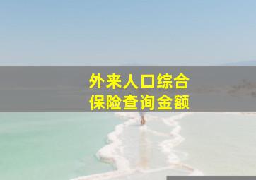 外来人口综合保险查询金额