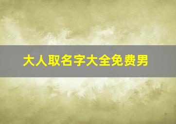 大人取名字大全免费男