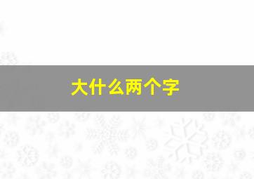 大什么两个字