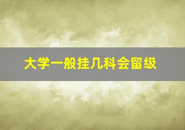 大学一般挂几科会留级