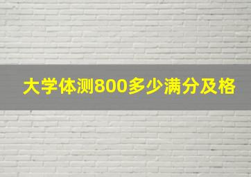 大学体测800多少满分及格