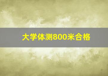 大学体测800米合格