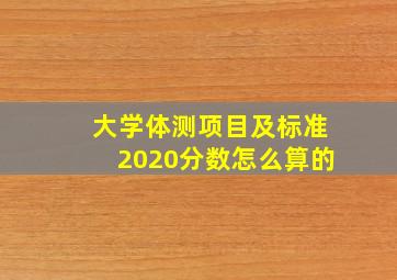 大学体测项目及标准2020分数怎么算的