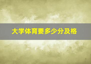 大学体育要多少分及格