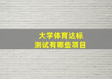 大学体育达标测试有哪些项目