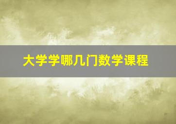 大学学哪几门数学课程