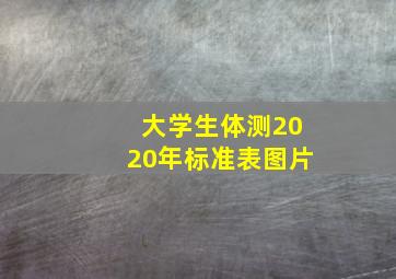 大学生体测2020年标准表图片