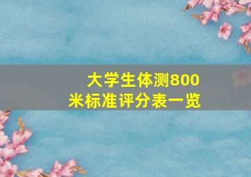 大学生体测800米标准评分表一览