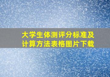 大学生体测评分标准及计算方法表格图片下载