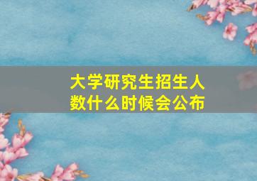 大学研究生招生人数什么时候会公布