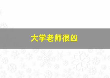 大学老师很凶