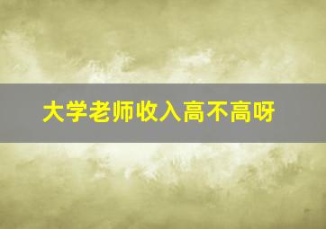 大学老师收入高不高呀