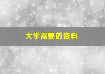 大学需要的资料