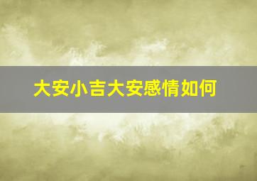 大安小吉大安感情如何