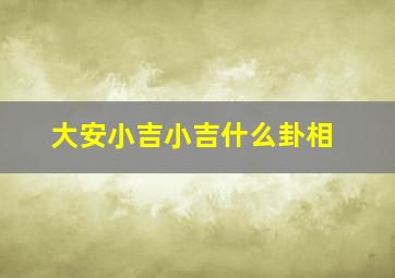 大安小吉小吉什么卦相