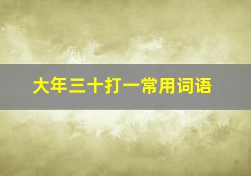 大年三十打一常用词语