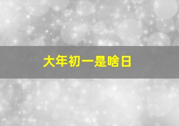 大年初一是啥日