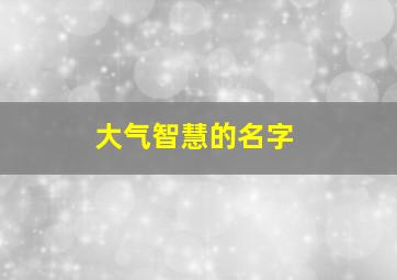 大气智慧的名字