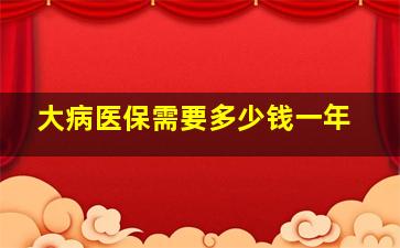 大病医保需要多少钱一年