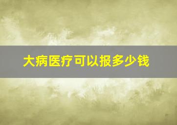 大病医疗可以报多少钱