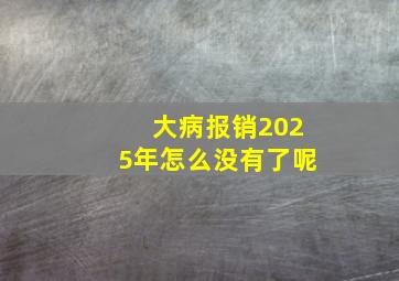 大病报销2025年怎么没有了呢