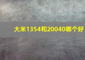 大米1354和20040哪个好