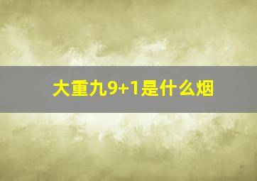 大重九9+1是什么烟