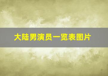 大陆男演员一览表图片