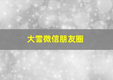 大雪微信朋友圈