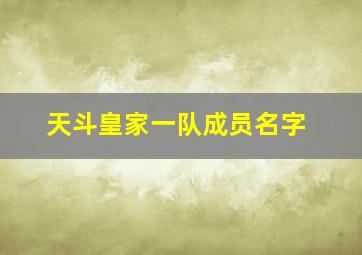 天斗皇家一队成员名字