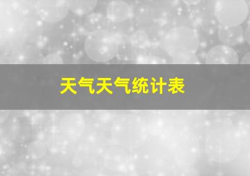 天气天气统计表