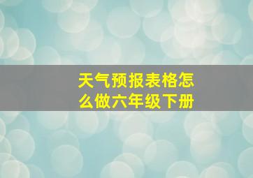 天气预报表格怎么做六年级下册