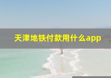 天津地铁付款用什么app