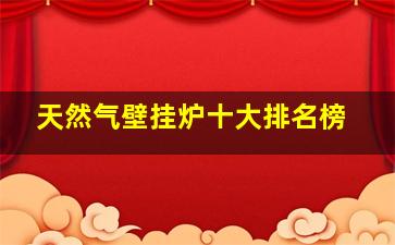 天然气壁挂炉十大排名榜