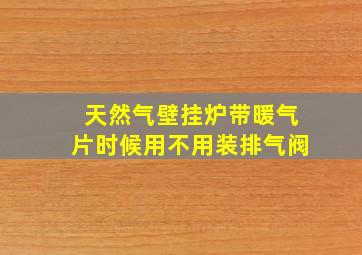 天然气壁挂炉带暖气片时候用不用装排气阀