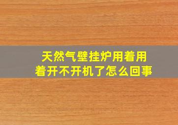 天然气壁挂炉用着用着开不开机了怎么回事