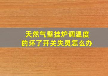 天然气壁挂炉调温度的坏了开关失灵怎么办