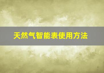 天然气智能表使用方法