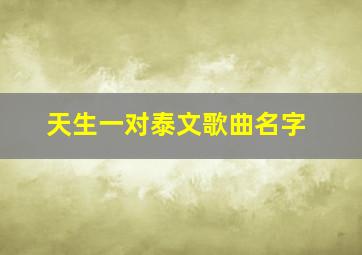 天生一对泰文歌曲名字