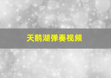 天鹅湖弹奏视频