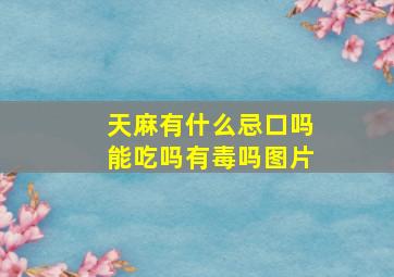 天麻有什么忌口吗能吃吗有毒吗图片