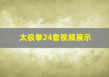 太极拳24套视频展示