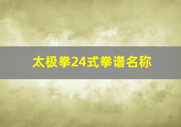 太极拳24式拳谱名称