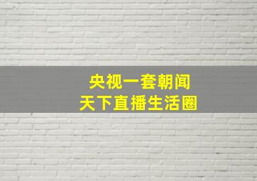 央视一套朝闻天下直播生活圈