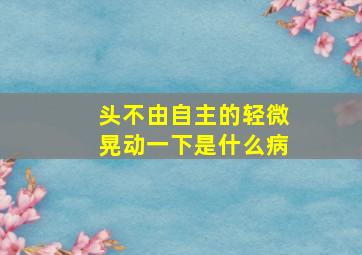 头不由自主的轻微晃动一下是什么病